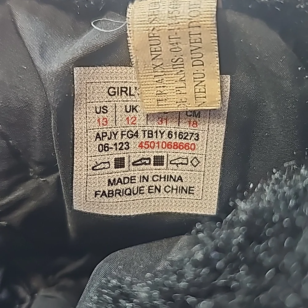 The North Face Girls filles Size 13 Fur Boots